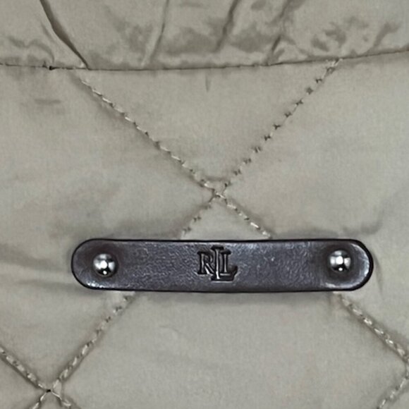 Lauren Ralph Lauren Women Crest-Patch Diamond Quilted Mock Neck Vest Beige L NWO - Picture 12 of 12